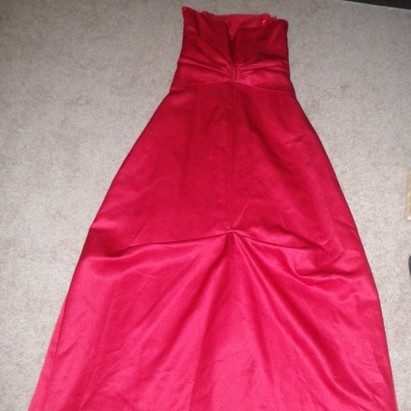 Bari Jay red strapless formal gown, Vtg 90s/y2k?, Sz 6 fits like 0 - Picture 6 of 9